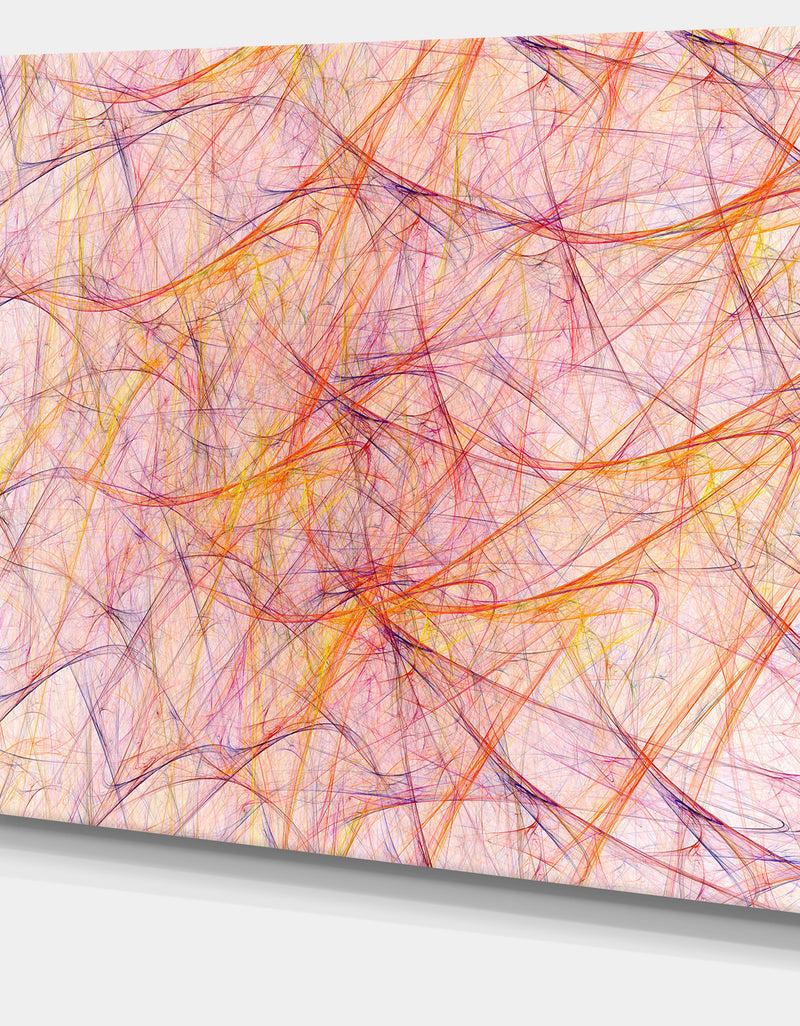 DesignQ Mystic Pink Fractal Veins - Abstract Wall Art On Canvas