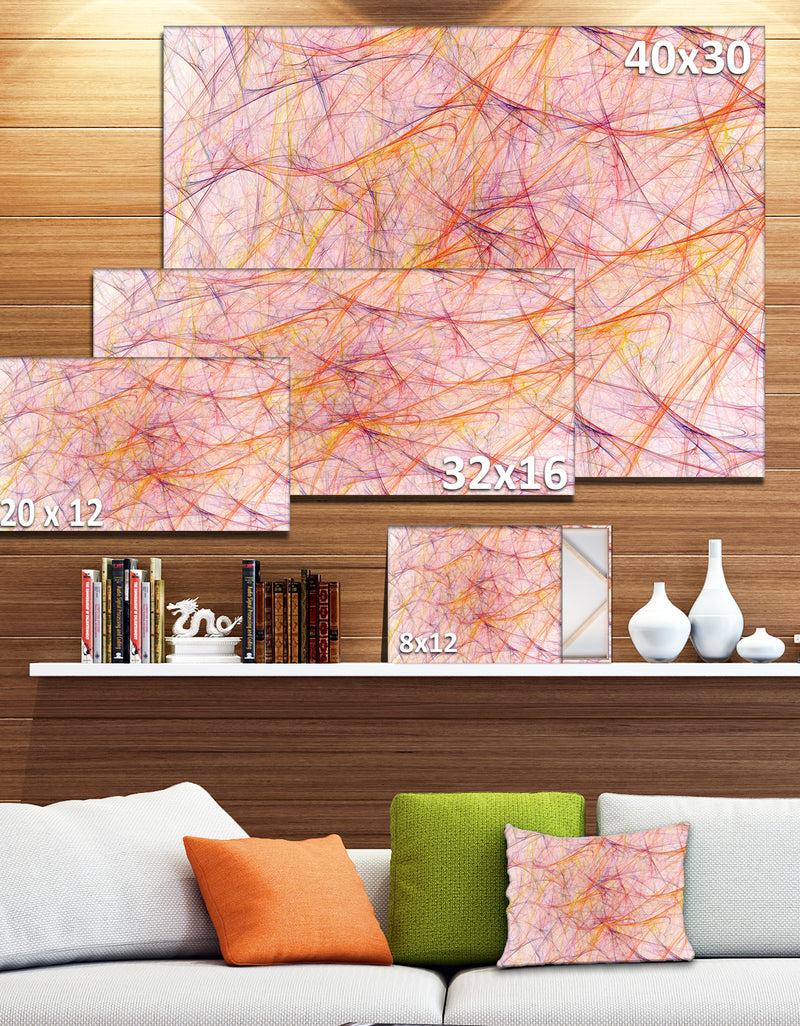 DesignQ Mystic Pink Fractal Veins - Abstract Wall Art On Canvas
