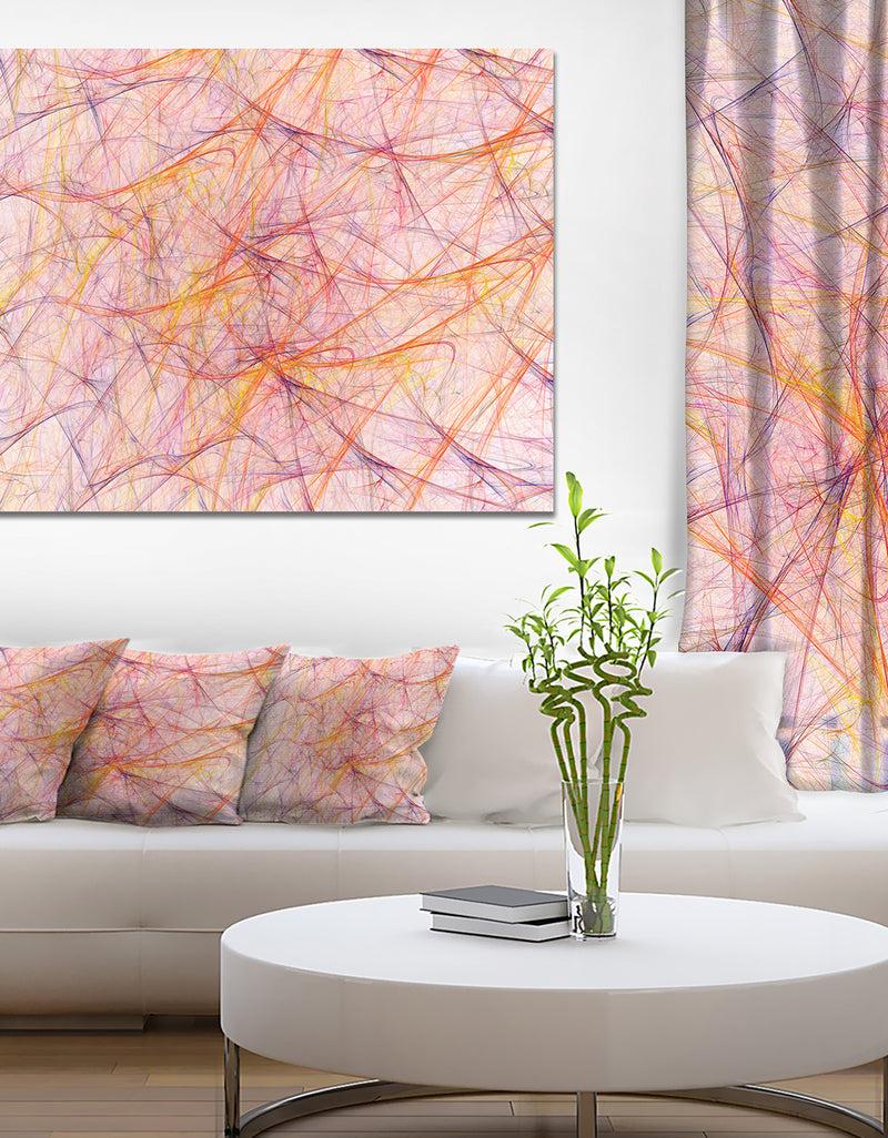 DesignQ Mystic Pink Fractal Veins - Abstract Wall Art on Canvas