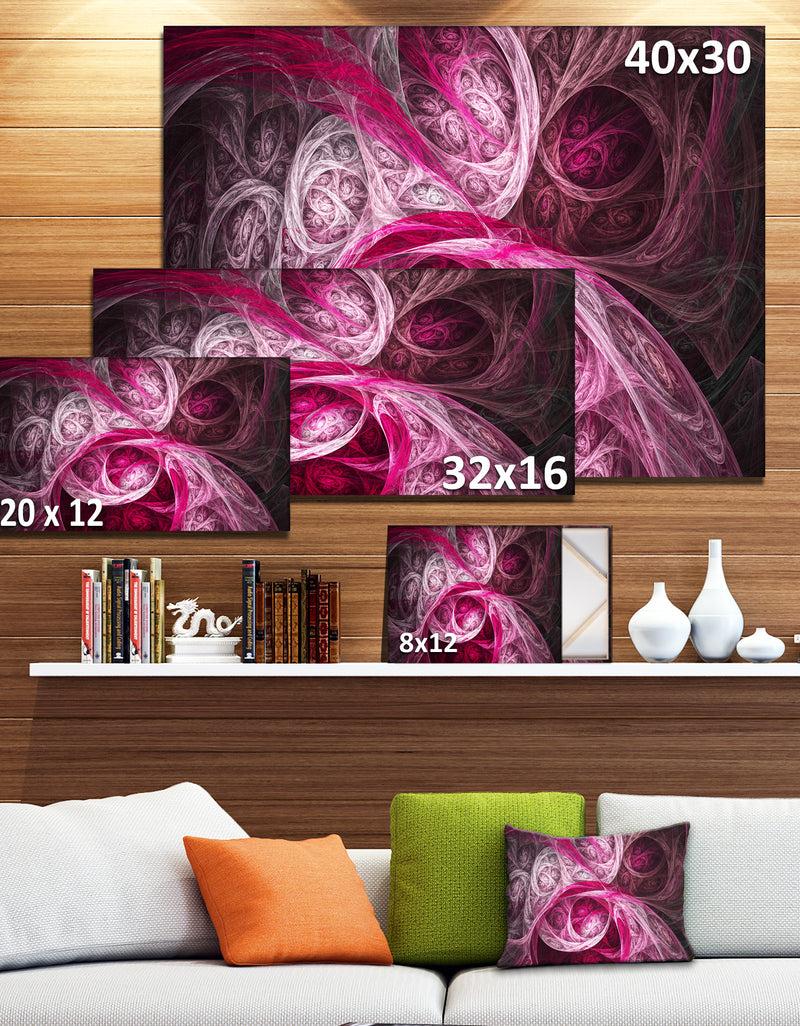 DesignQ Mystic Pink Fractal Wallpaper - Abstract Wall Art Canvas