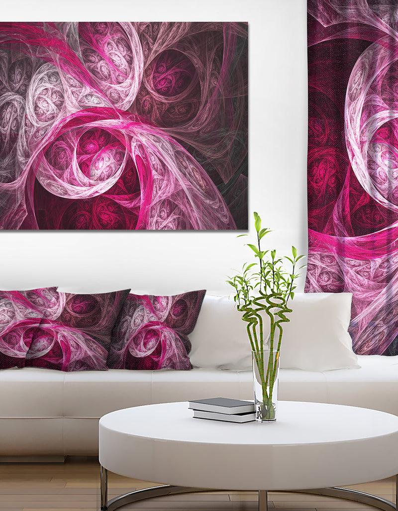 DesignQ Mystic Pink Fractal Wallpaper - Abstract Wall Art Canvas