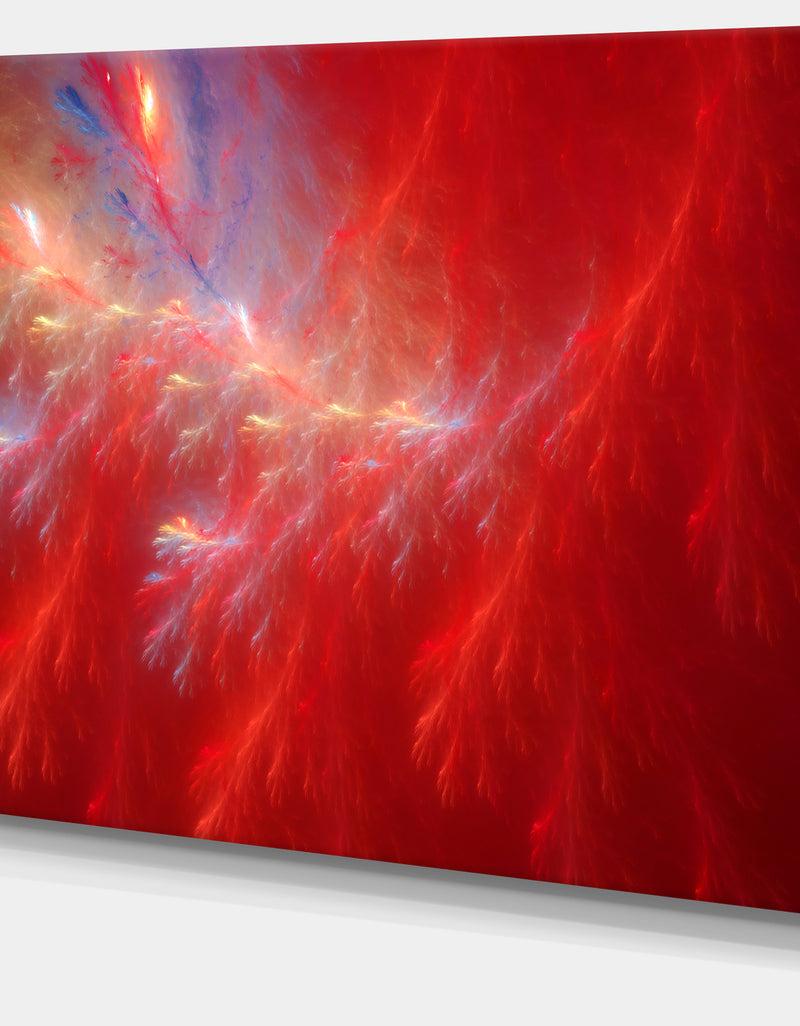 DesignQ Mystic Red Thunder Sky - Abstract Wall Art On Canvas