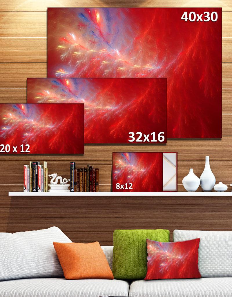 DesignQ Mystic Red Thunder Sky - Abstract Wall Art On Canvas