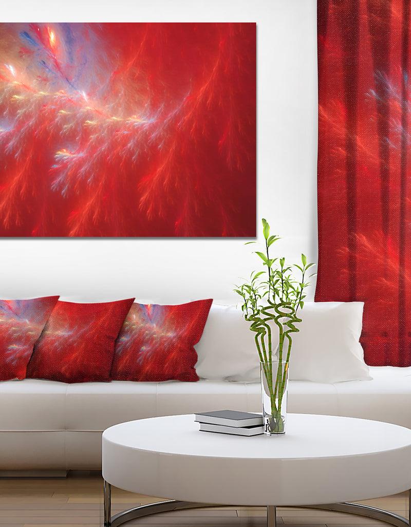 DesignQ Mystic Red Thunder Sky - Abstract Wall Art on Canvas