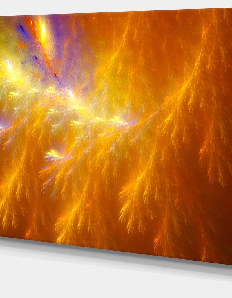 DesignQ Mystic Yellow Thunder Sky - Abstract Wall Art On Canvas