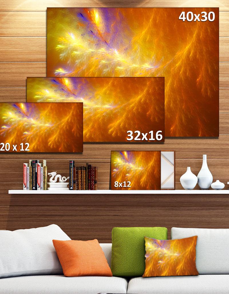 DesignQ Mystic Yellow Thunder Sky - Abstract Wall Art On Canvas