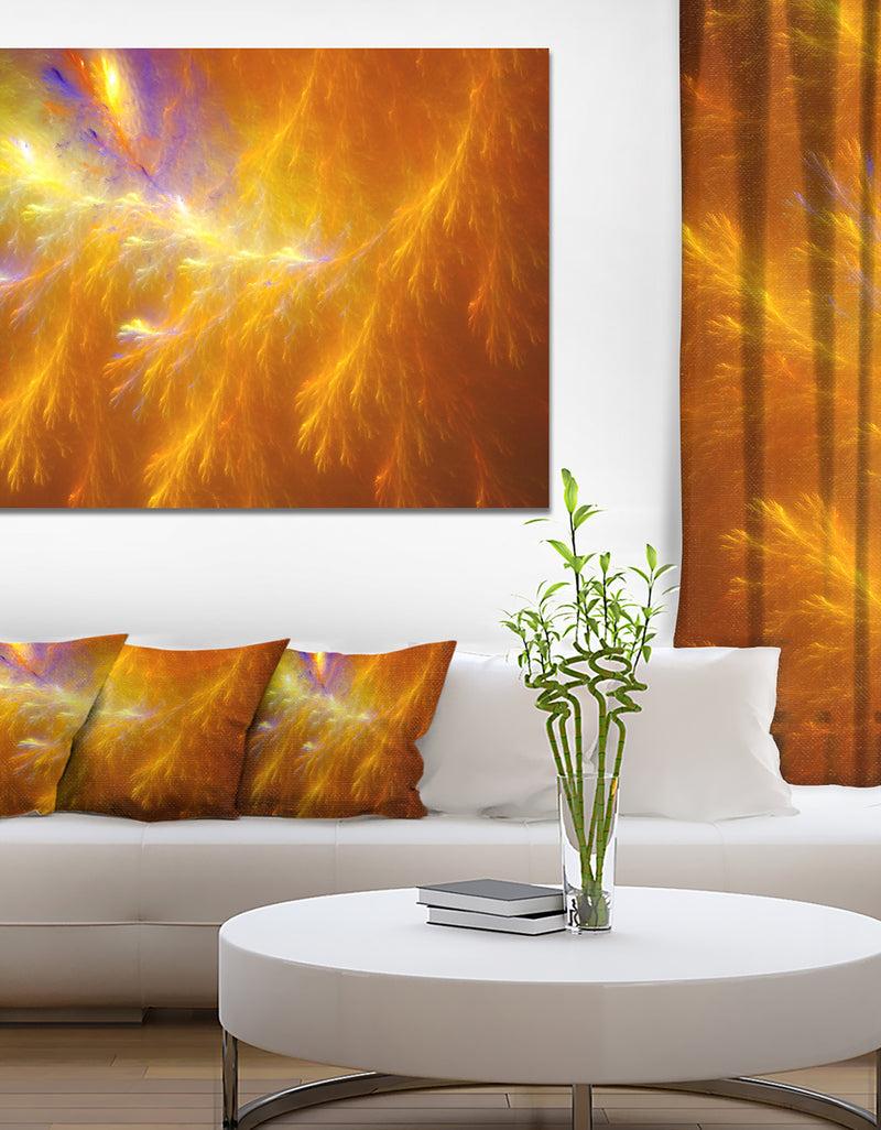 DesignQ Mystic Yellow Thunder Sky - Abstract Wall Art on Canvas
