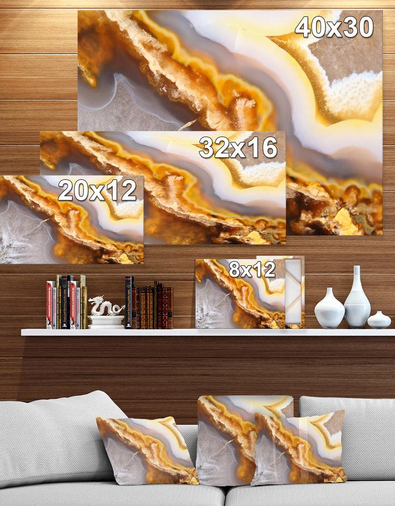 DesignQ Natural Brown Agate At Crystals - Stone Photographic On Wrapped Canvas