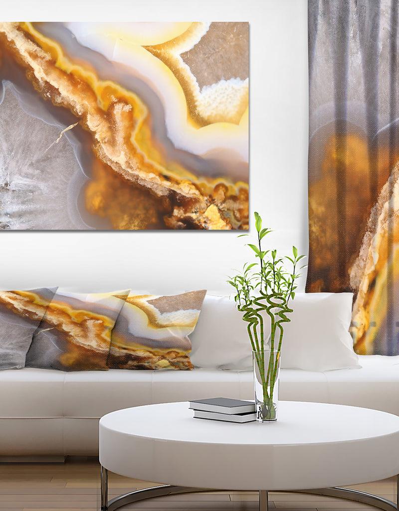 DesignQ Natural brown agate at crystals - Stone Photographic on Wrapped Canvas