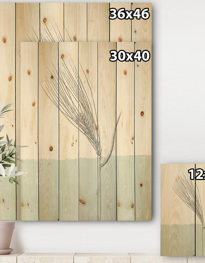 DesignQ Natural Element Farmhouse I - Cottage Print On Natural Pine Wood