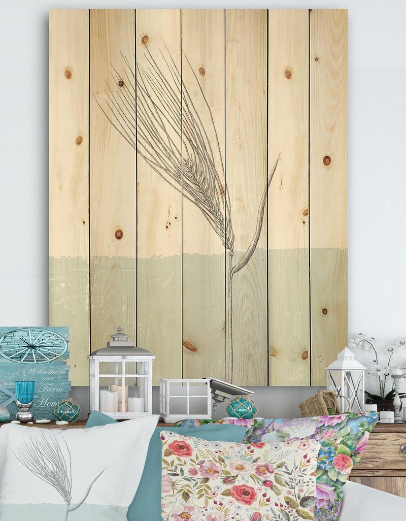 DesignQ Natural Element Farmhouse I - Cottage Print on Natural Pine Wood