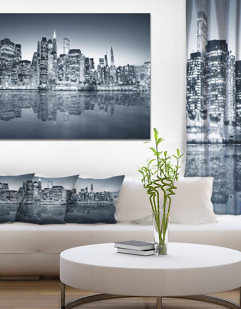 DesignQ New York City Downtown - Cityscapes Photography on Wrapped Canvas