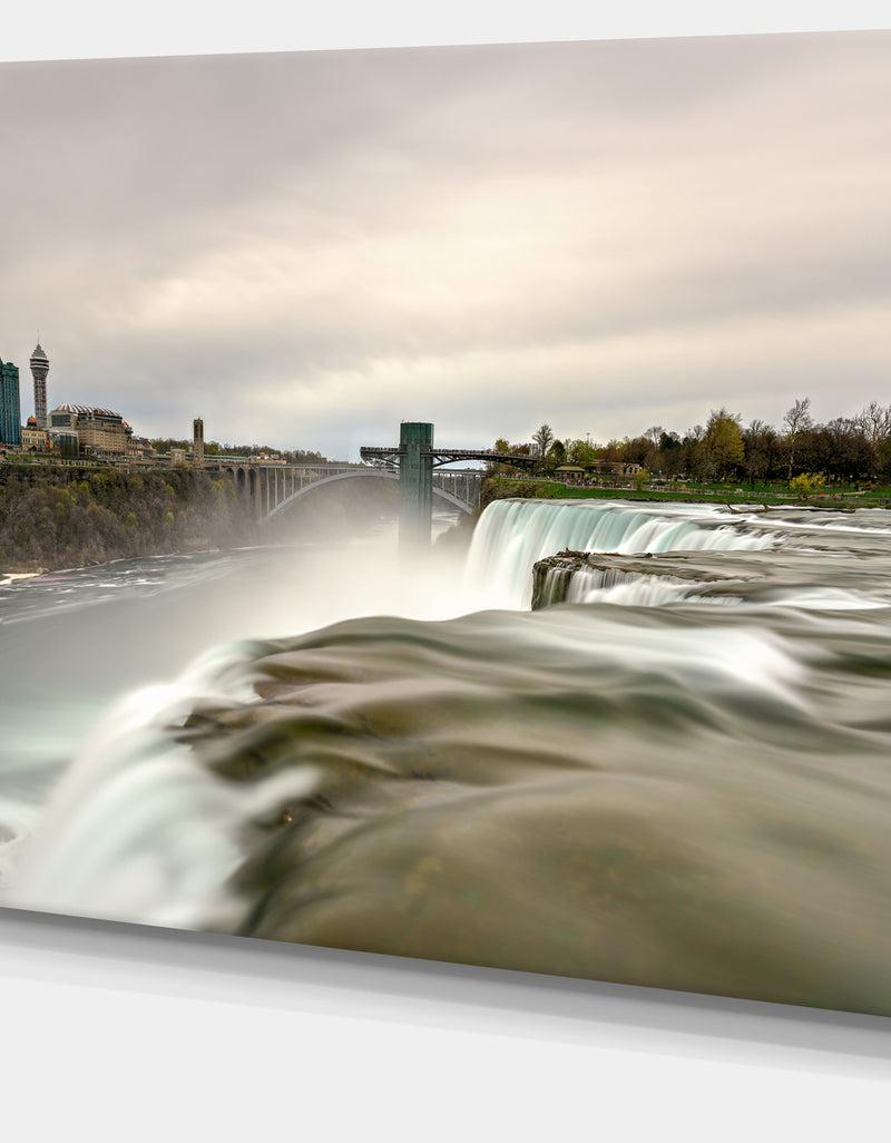 DesignQ Niagara Falls Goat Island View - Oversized Beach Canvas Artwork