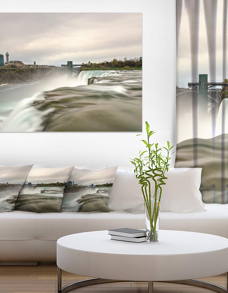 DesignQ Niagara Falls Goat Island View - Oversized Beach Canvas Artwork