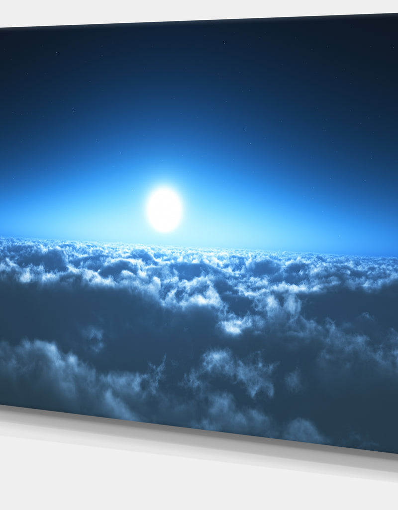 DesignQ Night Flight Above Clouds - Extra Large Wall Art Landscape