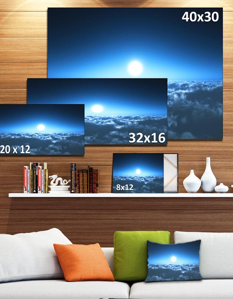 DesignQ Night Flight Above Clouds - Extra Large Wall Art Landscape