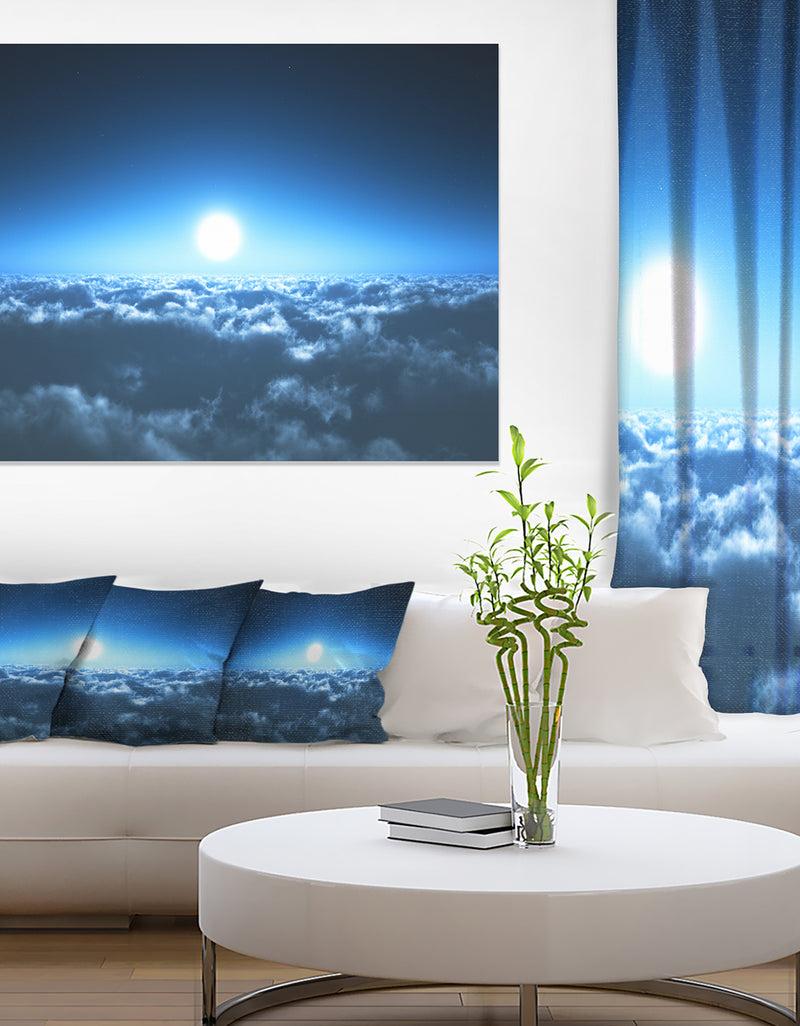 DesignQ Night Flight above Clouds - Extra Large Wall Art Landscape
