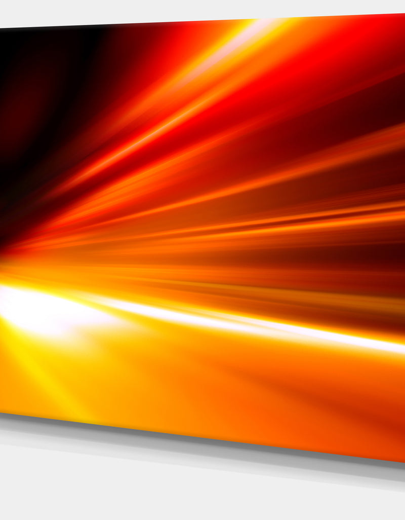 DesignQ Night Road Traffic Trail - Abstract Digital Art Canvas Print