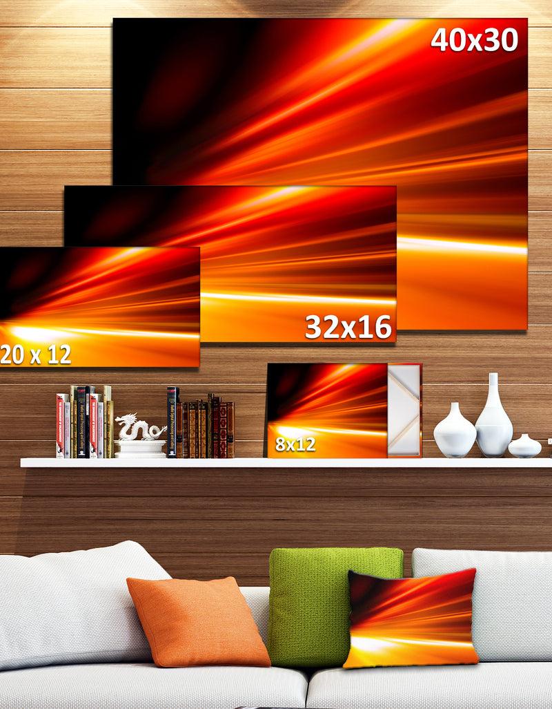 DesignQ Night Road Traffic Trail - Abstract Digital Art Canvas Print