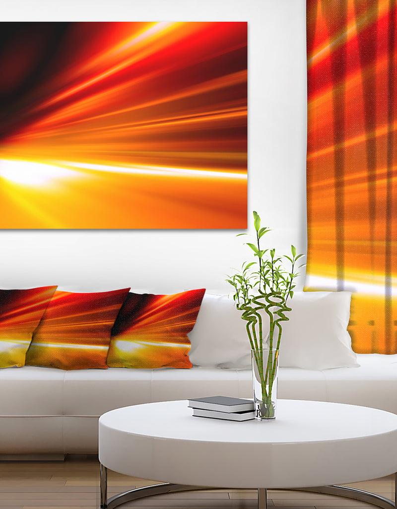 DesignQ Night Road Traffic Trail - Abstract Digital Art Canvas Print