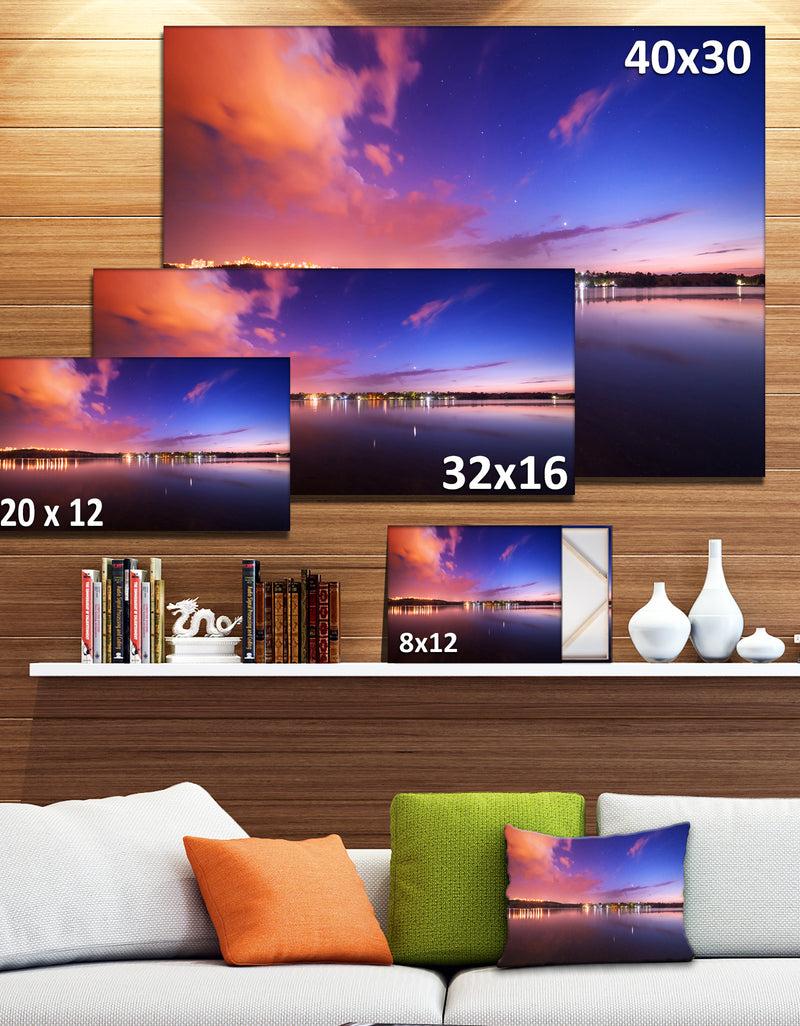 DesignQ Night Sky Reflection In River - Landscape Photo Canvas Print