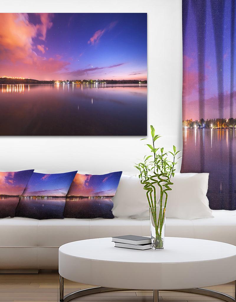 DesignQ Night Sky Reflection in River - Landscape Photo Canvas Print