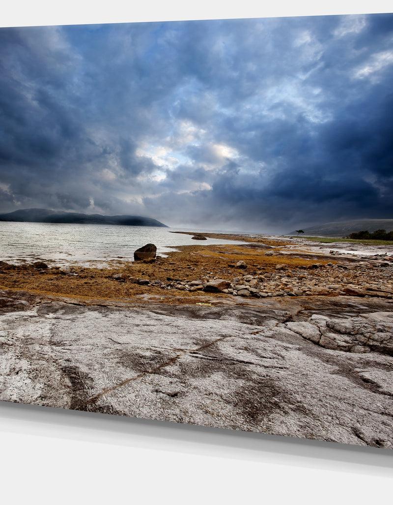 DesignQ Norway Ocean Coast Land Photo- Landscape Canvas Print