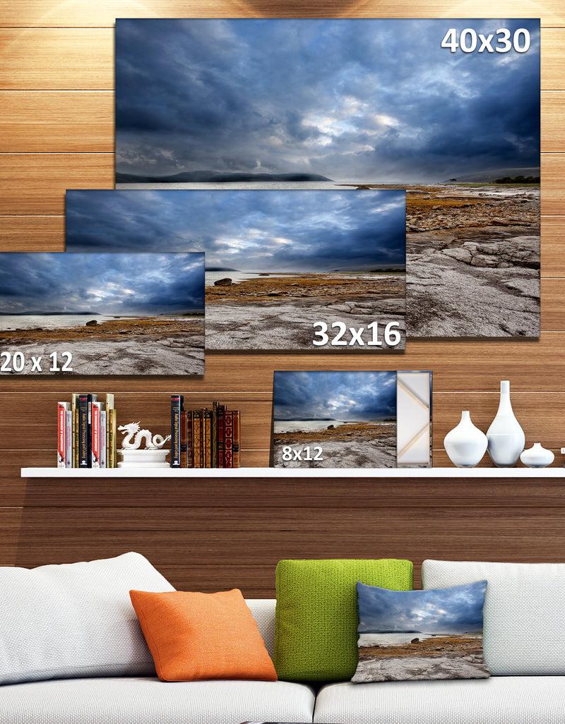 DesignQ Norway Ocean Coast Land Photo- Landscape Canvas Print