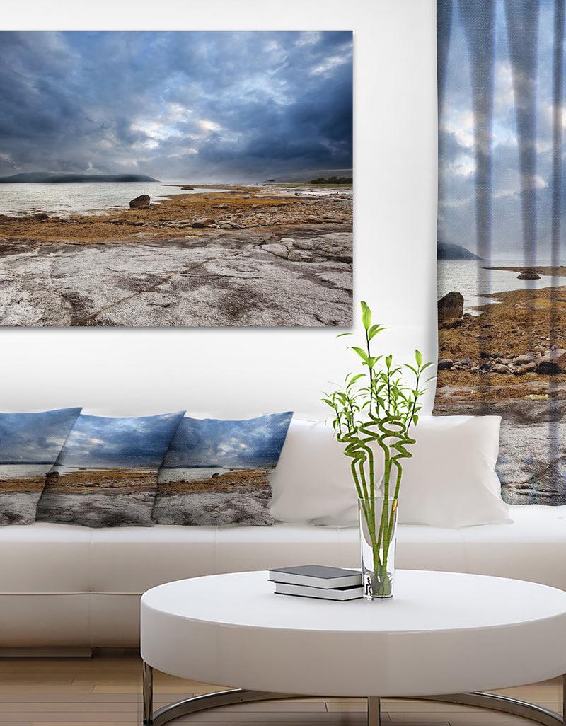 DesignQ Norway Ocean Coast Land Photo- Landscape Canvas Print