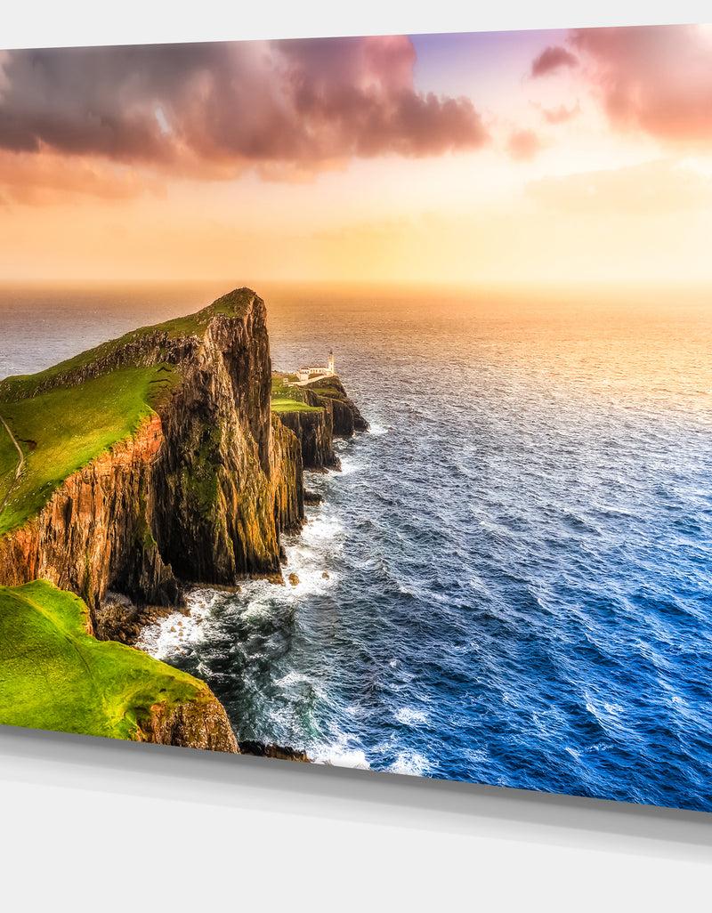 DesignQ Ocean Cost At Sunset - Photography Canvas Art Print