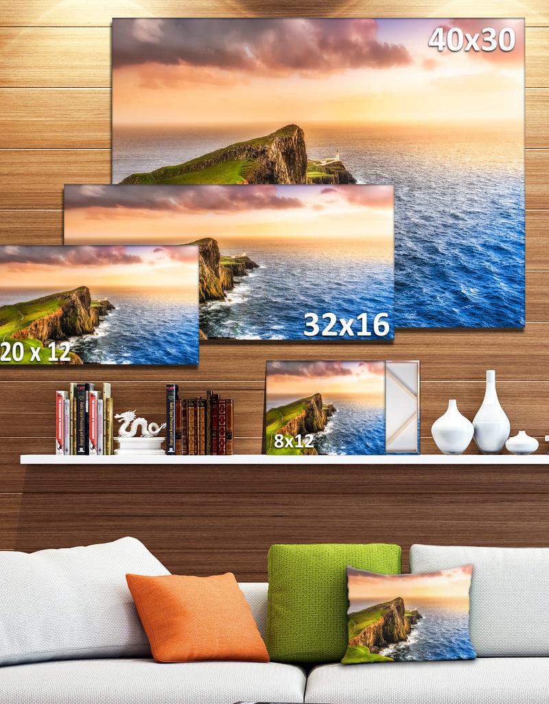 DesignQ Ocean Cost At Sunset - Photography Canvas Art Print