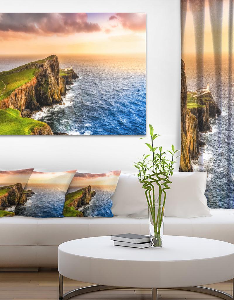 DesignQ Ocean Cost at Sunset - Photography Canvas Art Print