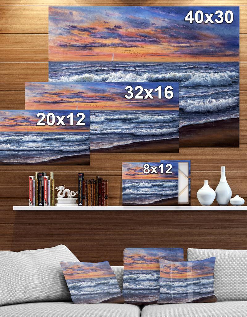DesignQ Ocean Waves After Storm - Sea & Shore Photography On Wrapped Canvas