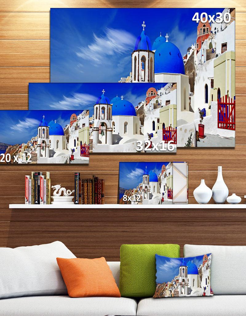 DesignQ Oia Village Greece Panorama - Landscape Wall Artwork