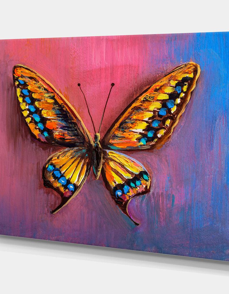 DesignQ Oil Painting Beautiful Butterfly. - Cottage Canvas Wall Art