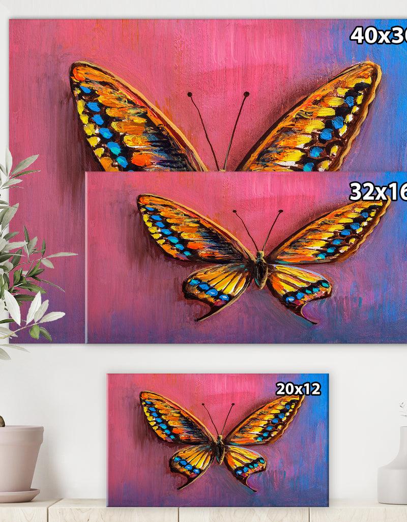 DesignQ Oil Painting Beautiful Butterfly. - Cottage Canvas Wall Art