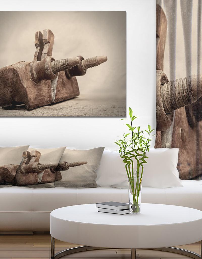 DesignQ Oild Joinery Wood Working Tools - Vintage Painting Print On Wrapped Canvas