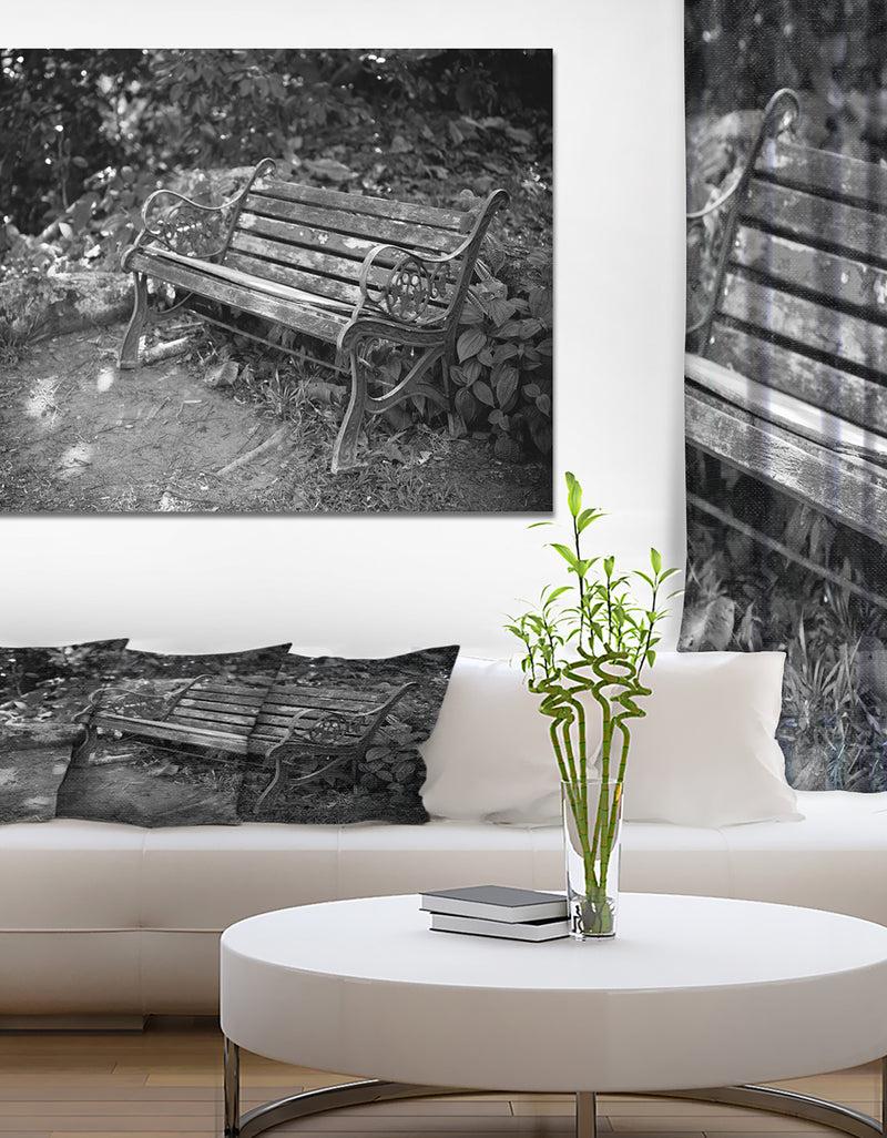 DesignQ Old bench in a forest - Forest Contemporary on wrapped Canvas