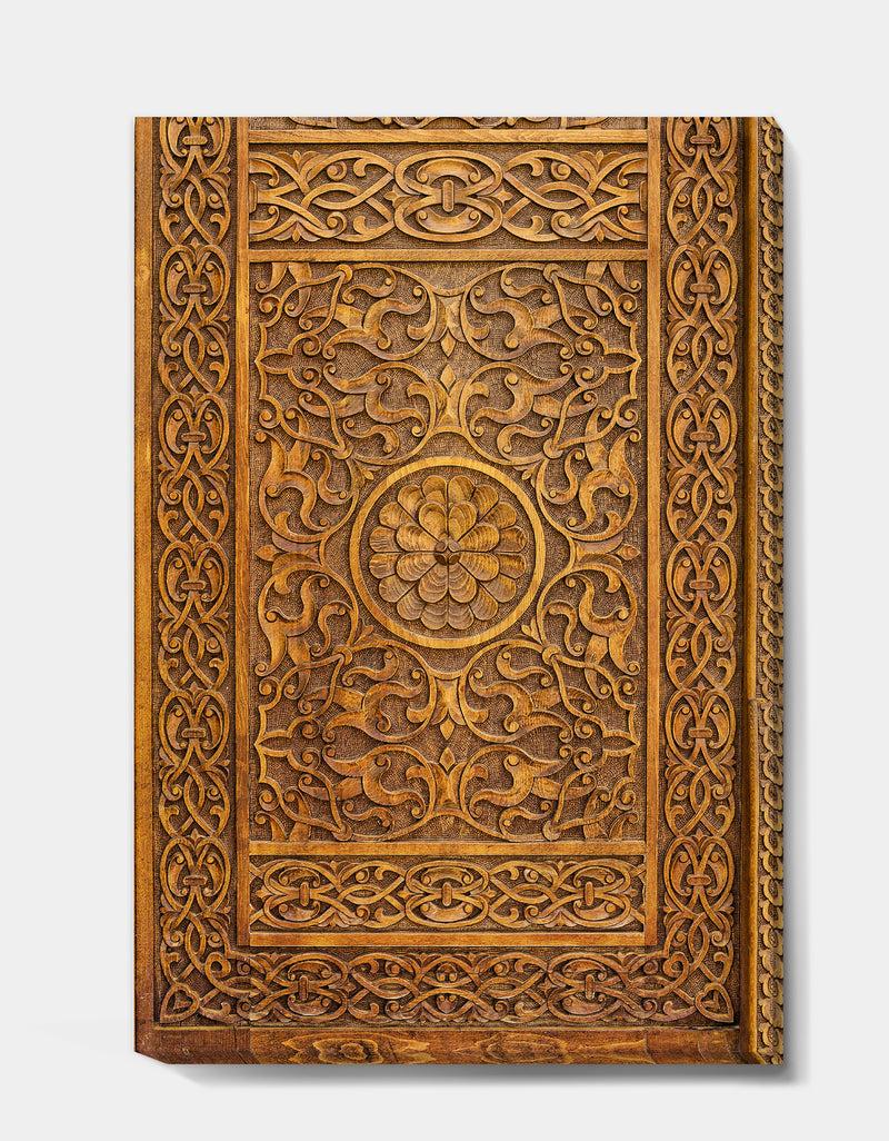 DesignQ Old Carved Wooden Door - Vintage Gallery-wrapped Canvas