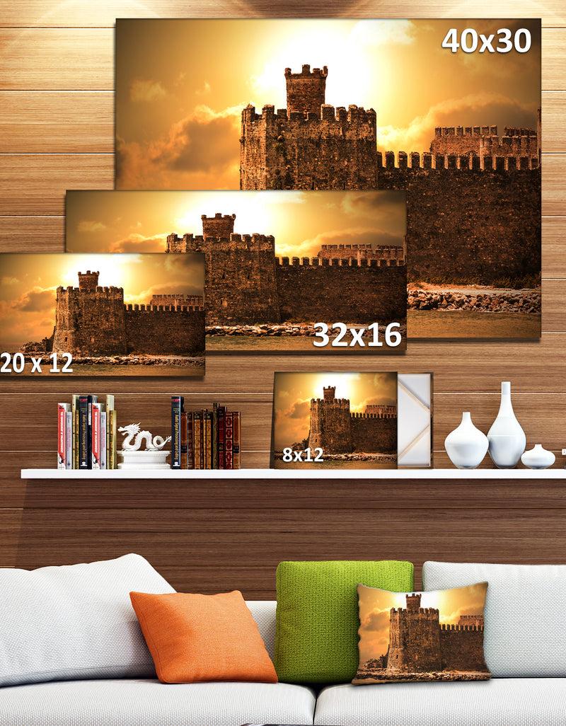 DesignQ Old Castle At Sunset - Landscape Canvas Wall Artwork