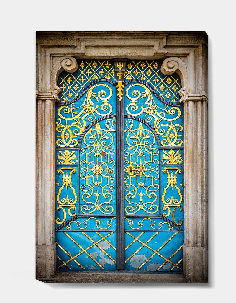 DesignQ Old-European Door Vintage - Vintage Gallery-wrapped Canvas