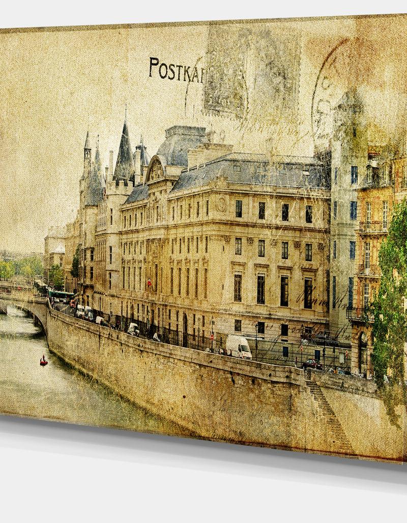 DesignQ Old Parisian Cards - Digital Canvas Art Print