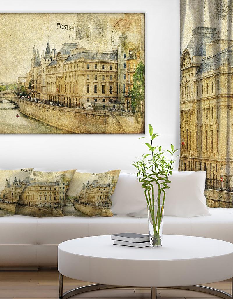 DesignQ Old Parisian Cards - Digital Canvas Art Print