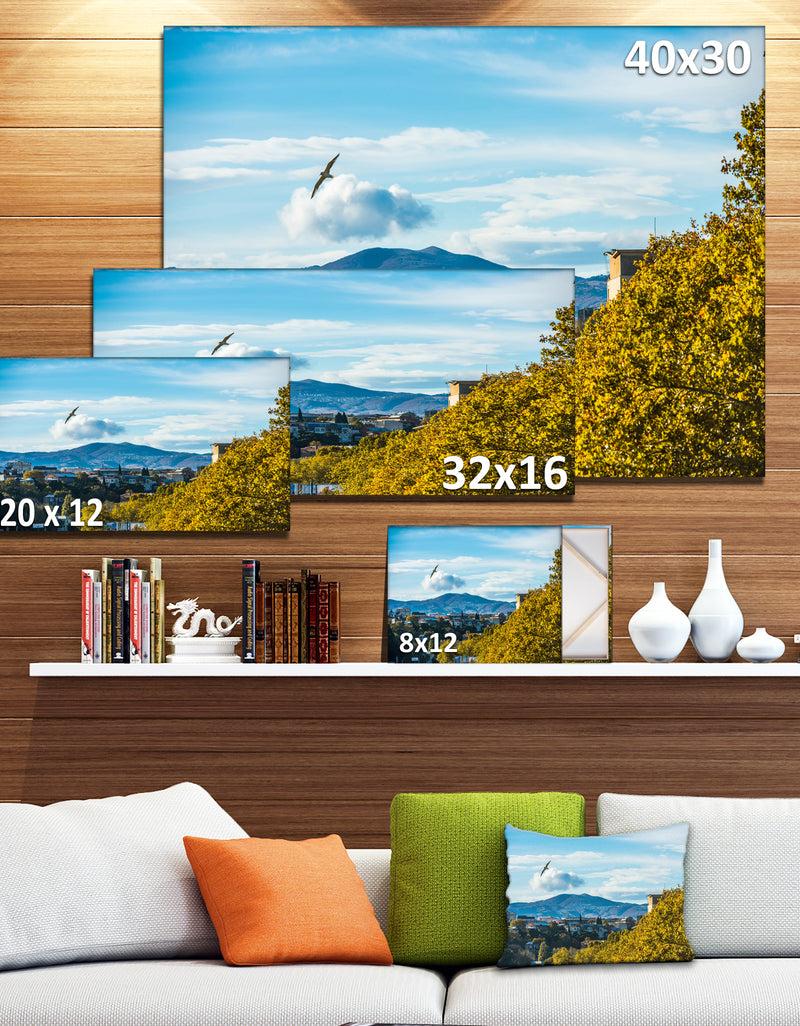 DesignQ Old Town And Hills In Tbilisi - Landscape Canvas Wall Artwork