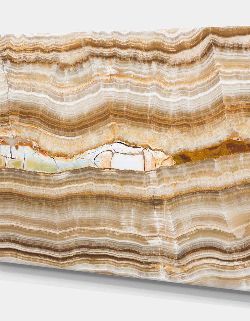 DesignQ Onyx Marble Decorative Stone Texture With Abstract Lines - Stone Photographic On Wrapped Canvas