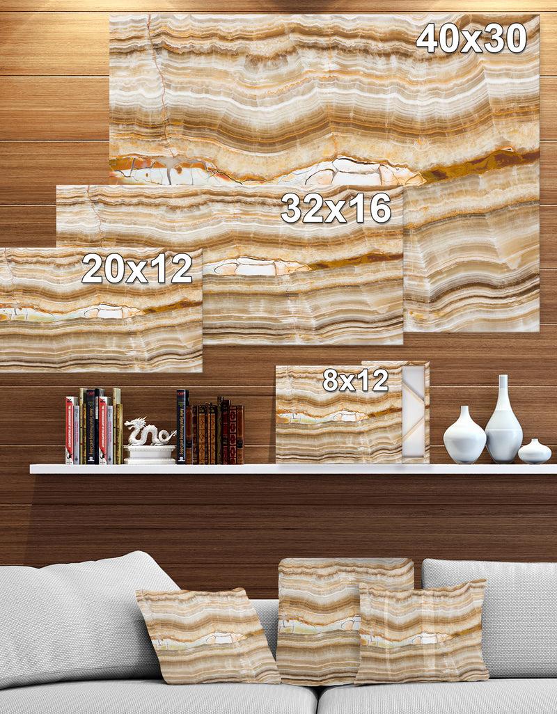 DesignQ Onyx Marble Decorative Stone Texture With Abstract Lines - Stone Photographic On Wrapped Canvas