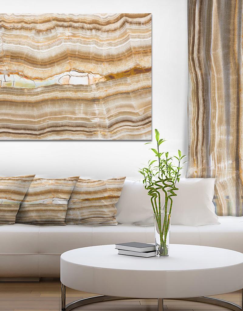 DesignQ Onyx marble decorative stone texture with abstract lines - Stone Photographic on Wrapped Canvas
