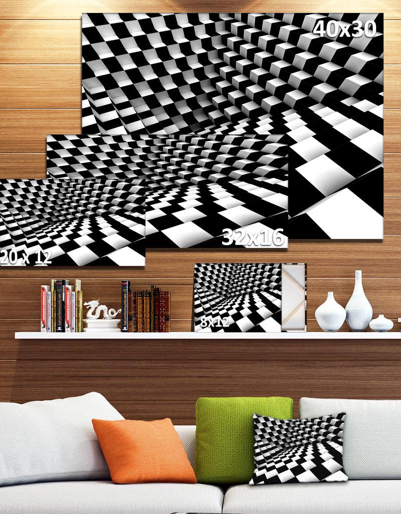 DesignQ Optical Black And White Pattern - Abstract Canvas Art Print