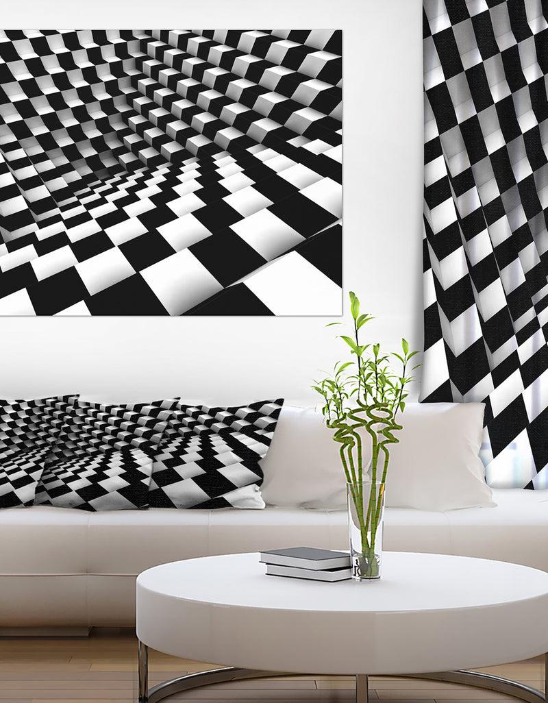 DesignQ Optical Black and White Pattern - Abstract Canvas Art Print