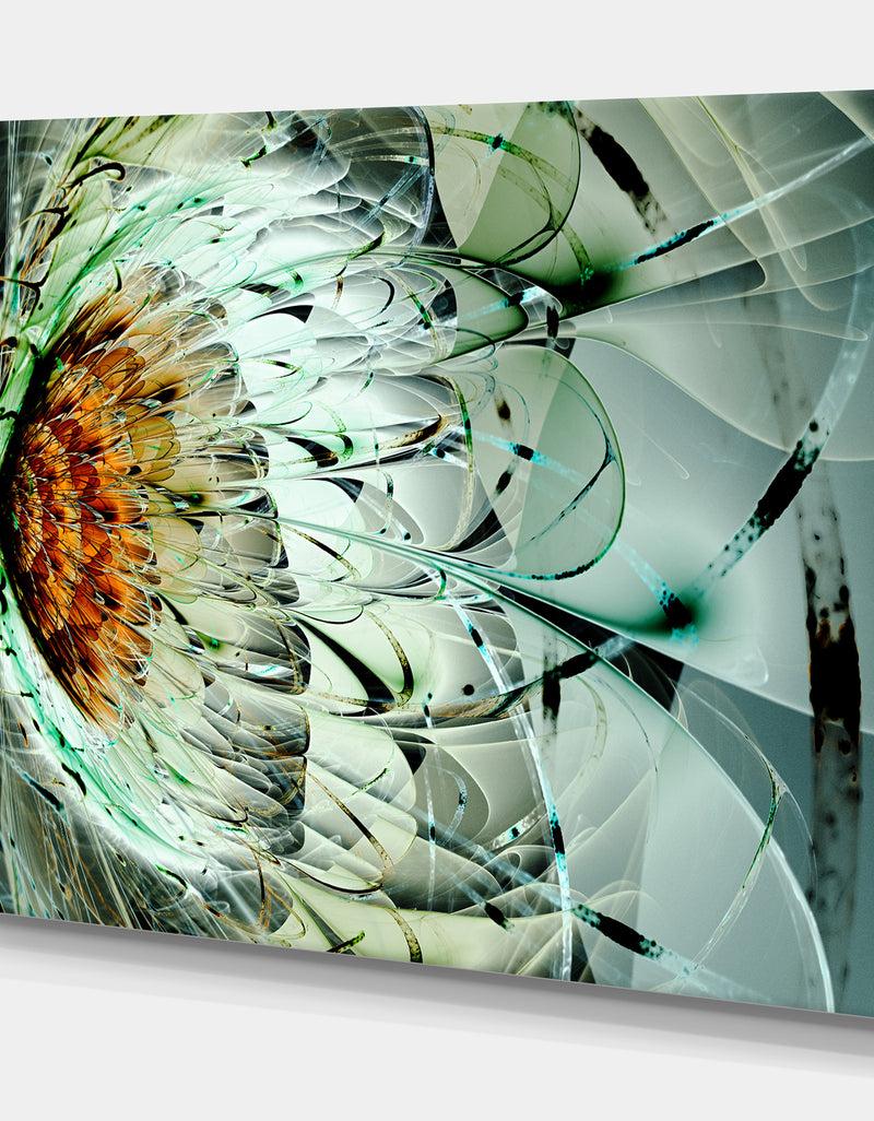 DesignQ Orange 3D Exotic Flower In Tail Commet - Digital Art On Wrapped Canvas